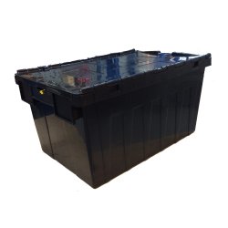 Plastkasse med fast l�g sort