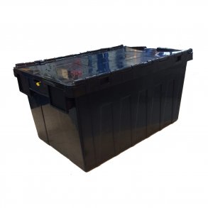 Plastkasse med fast l�g sort